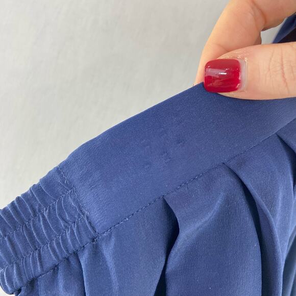 NWT Diane Von Furstenberg 100% Silk Navy Blue Floral Embroidered Tunic Short SET - Picture 14 of 14